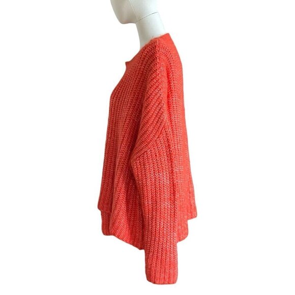 Zara Knit Oversized Relaxed Fit Round Neck Long Sleeve Pullover Sweater Sz L - Picture 2 of 11